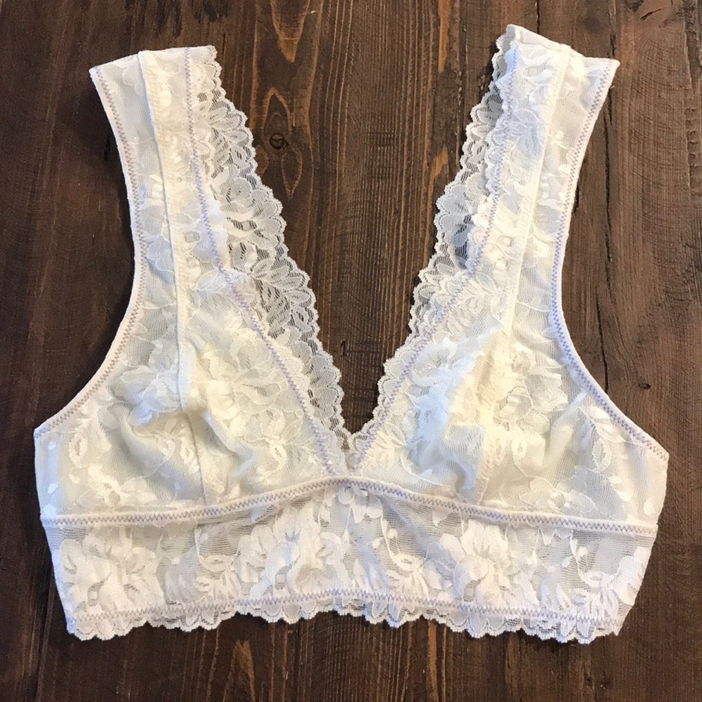 Free People Deep V Lace Bra